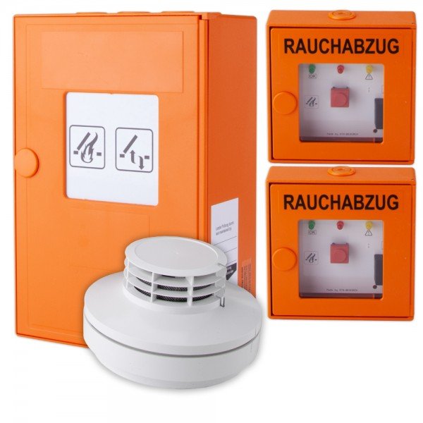RWA-Treppenhaus-Set STG Beikirch RWA-Zentrale TRZ Plus inkl. 2 Taster orange, Rauchmelder