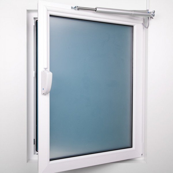 Rotating window set SHE fitting 1050 with OFV1 150mm incl. bracket K1050-R and power supply for 230V