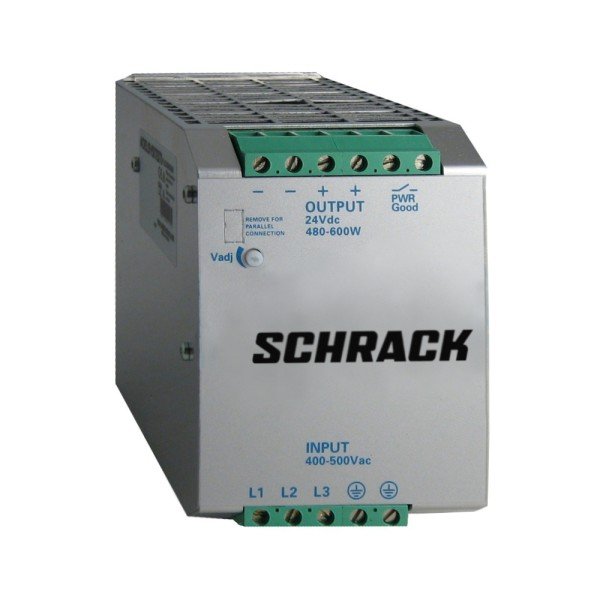 SCHRACK Dreiphasiges Netzgerät getaktet, 400VAC/24VDC, 22A bei 50°C