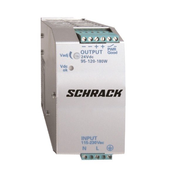 SCHRACK Einphasiges Netzgerät getaktet, 230VAC/12VDC, 10A bei 50°C