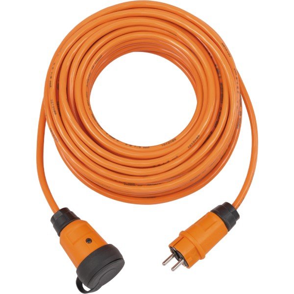 Brennenstuhl Verlängerungskabel IP44 mit 25m Kabel in orange (Baustelleneinsatz und ständiger Einsatz im Freien, BGI 608, kältebeständig bis -40 °C, Made in Germany)