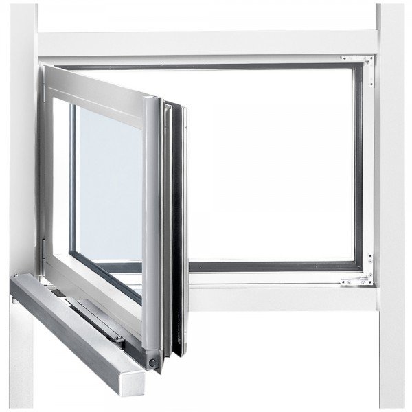Drehfenster-Set GEZE RWA 105 NT 24V 100mm silber incl. Abdeckung, Stange, Stangenführung
