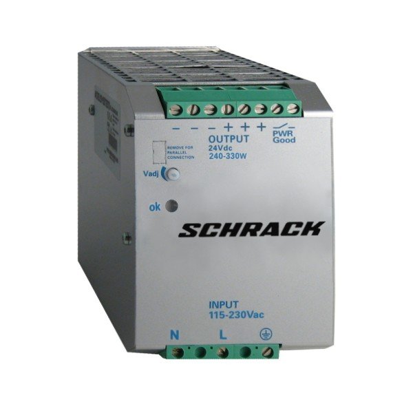 SCHRACK Einphasiges Netzgerät getaktet, 230VAC/24VDC, 12A bei 50°C