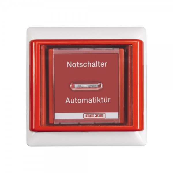 GEZE Not-Aus-Schalter AS 500 (mit Glasscheibe und 5 wechselbaren Beschriftungen)