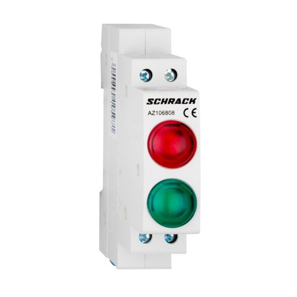 SCHRACK Reiheneinbau-Doppel-LED AMPARO, rot/grün, 230VAC